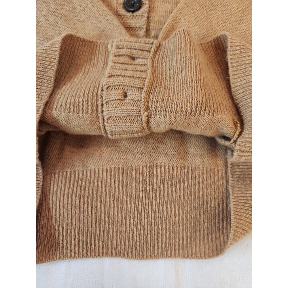 J. Crew Womens Camel Tan Wool Cashmere Blend V-Neck‎ Cardigan Sweater Small Cozy - Picture 6 of 10